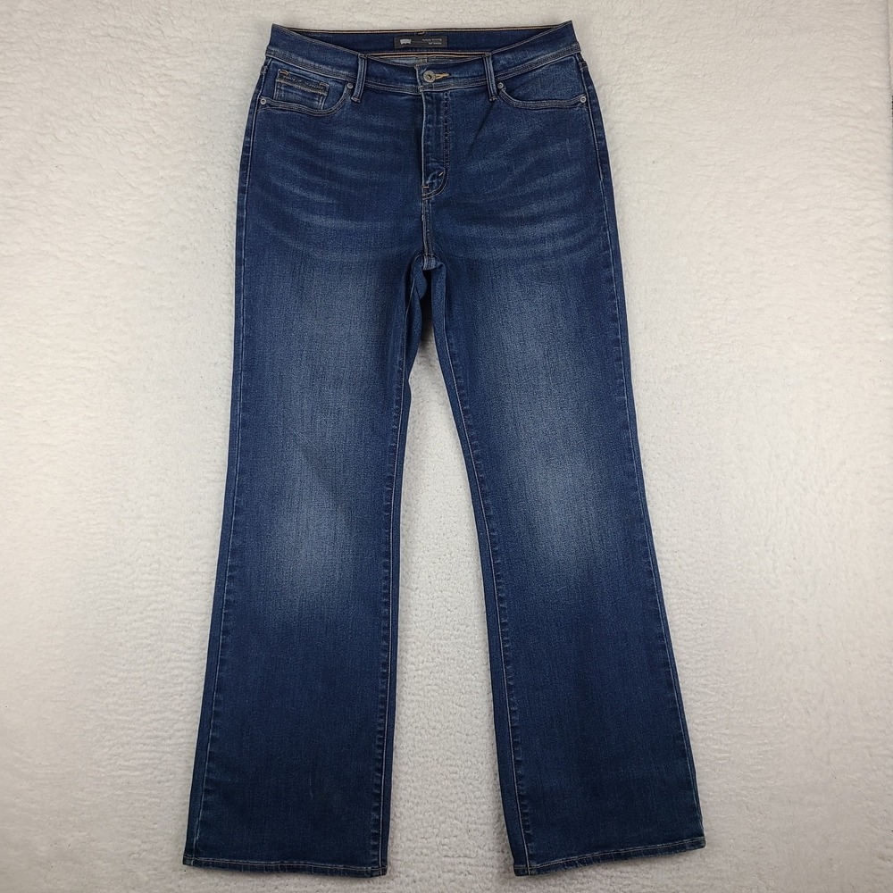 Levi's 513 Jeans Womens 14 32x32 Boot Cut Perfectly Slimming Dark‎ Wash Denim